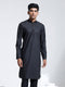 Vastramay Men's Black Cotton Silk Kurta